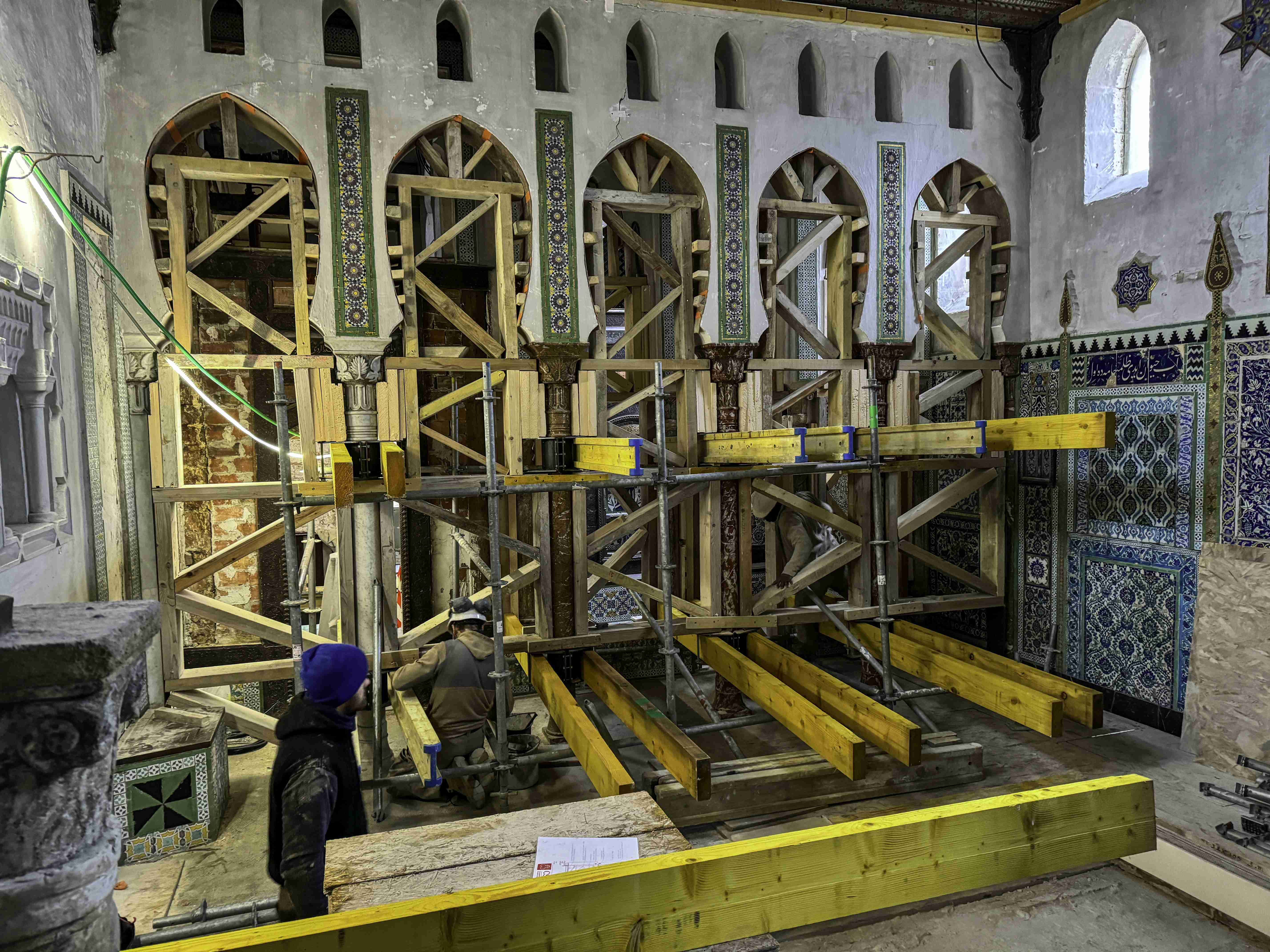 Echafaudage de la mosquée en 2024. (c) Ville de Rochefort/JD Lamy