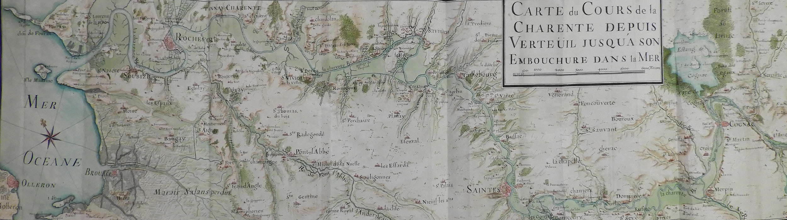 Carte du cours de la Charente depuis Verteuil jusqu'à son embouchure dans la mer, 1689 - 1 VE 47 (c) Service historique de la Défense, Vincennes