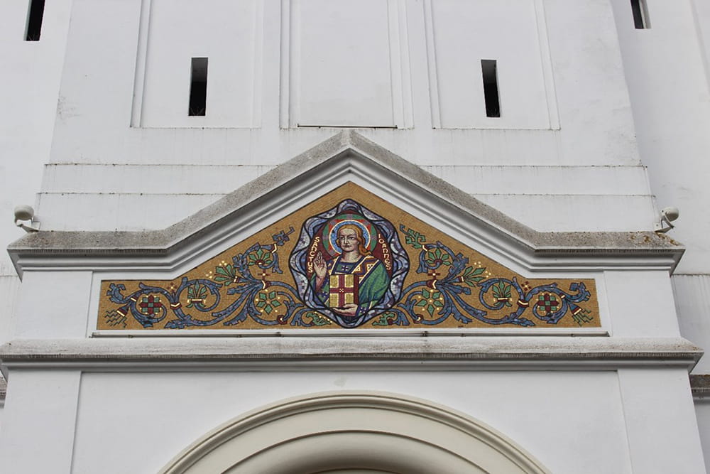 Détail de la façade de l'église en 2023 © Inventaire général du patrimoine culturel, Florence Ghioldi