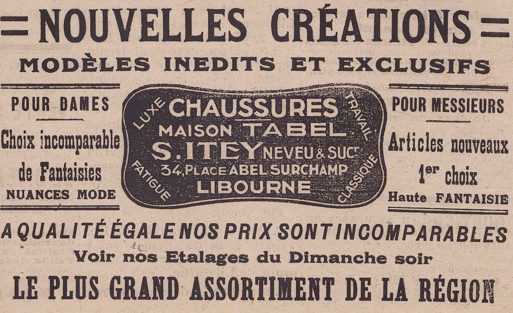 Publicité de la Chronique du Libournais, 8 mars 1929 © Archives municipales de Libourne
