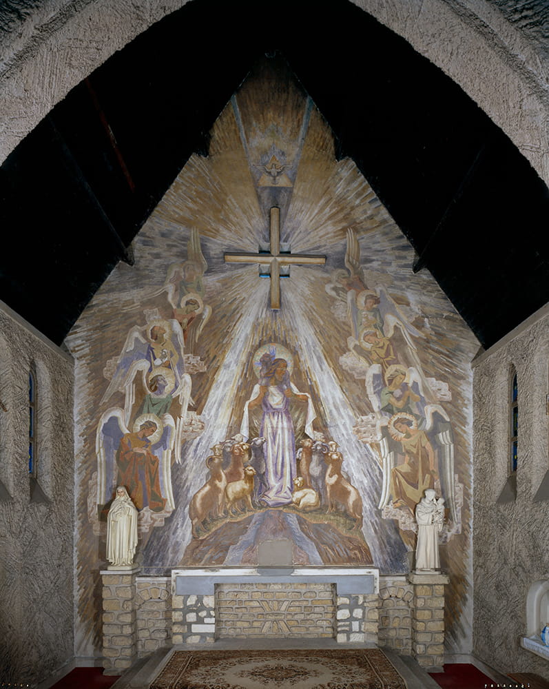 Chevilly-Larue (94), peinture monumentale réalisée en 1936 par Rudolf Gowenius. © Région Ile-de-France, Christian Décamps.