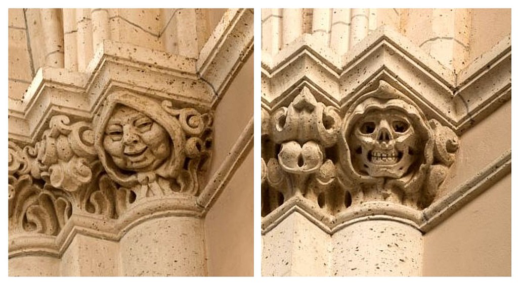 Fig. 4. Louis Saint-Lannes, deux chapiteaux de l’église Sainte-Eugénie de Pontonx-sur-l’Adour, 1887. Détails. © Région Nouvelle-Aquitaine, Inventaire général du patrimoine culturel - Adrienne Barroche.