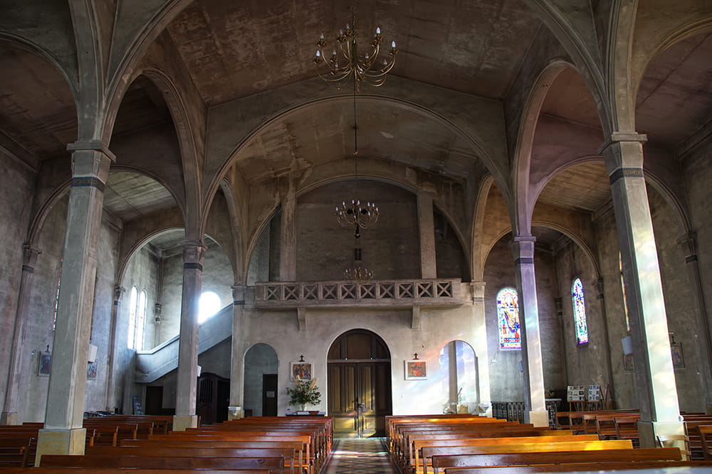 Vue intérieure de l’église en 2020. © Inventaire général du patrimoine culturel, PNR des Landes de Gascogne.