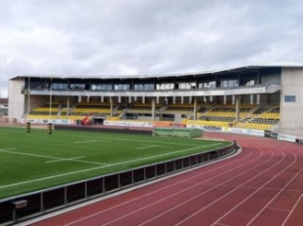 La nouvelle tribune du stade André-et-Guy-Boniface de Mont-de-Marsan, 2024.