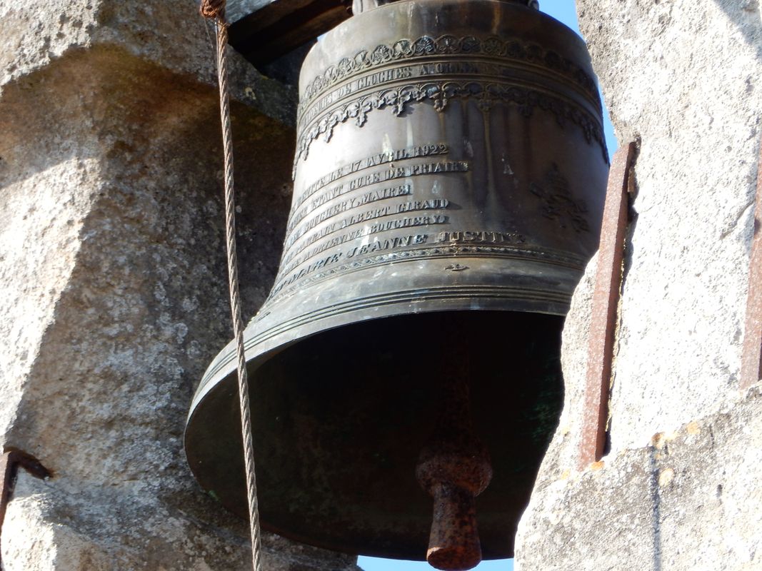 Cloche dite Albertine Marie Jeanne Justine, église de Priaires (c) Région Nouvelle-Aquitaine, Inventaire Général du Patrimoine culturel ; (c) Niort Agglo / M. Chemin.