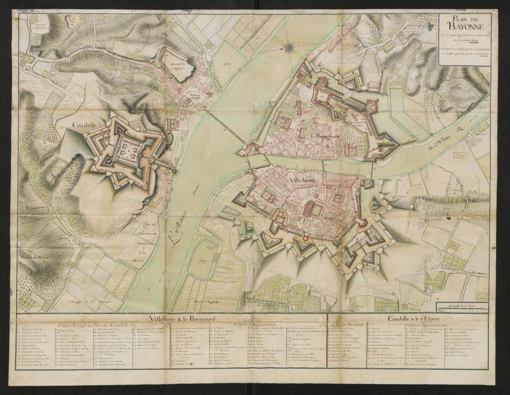 Plan de Bayonne en l’estat qu’il est au commencement de l’année 1694.