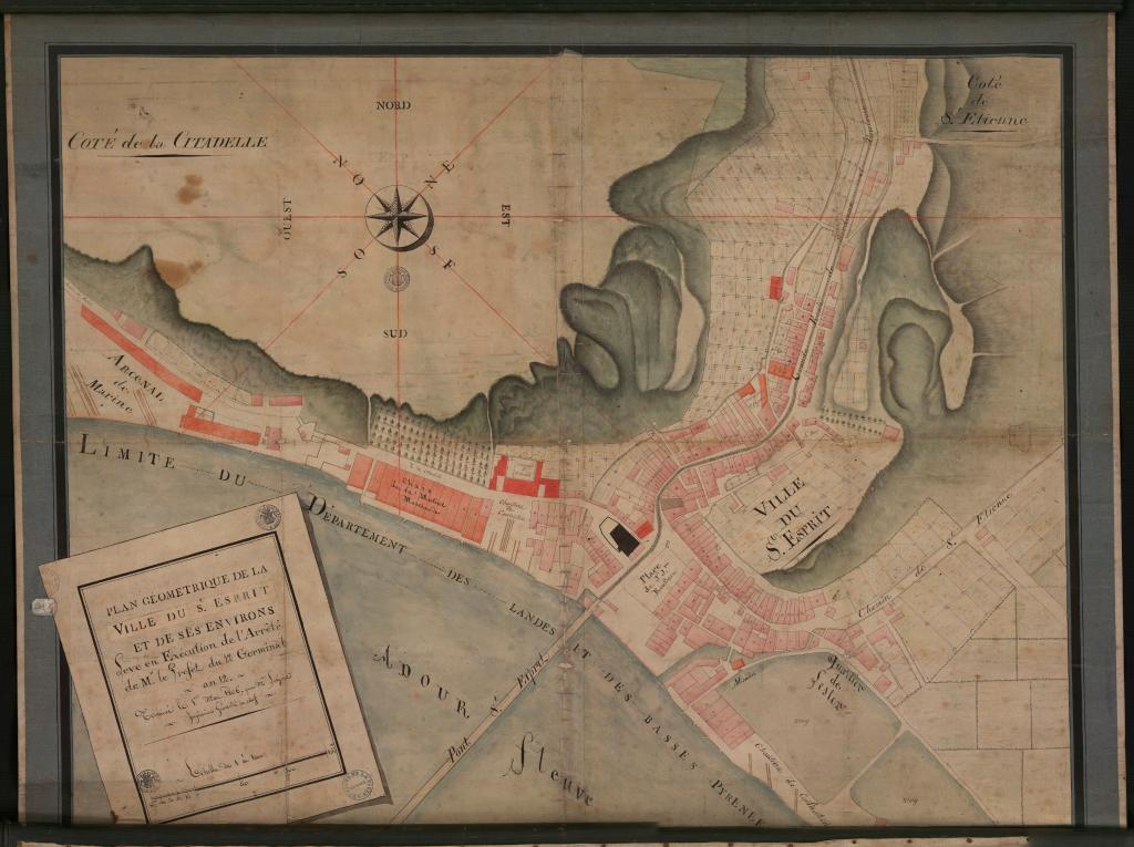 Plan géométrique de la ville de Saint-Esprit et de ses environs, 1806.