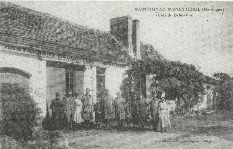 Le café-restaurant de Montignac, au début du 20e siècle.