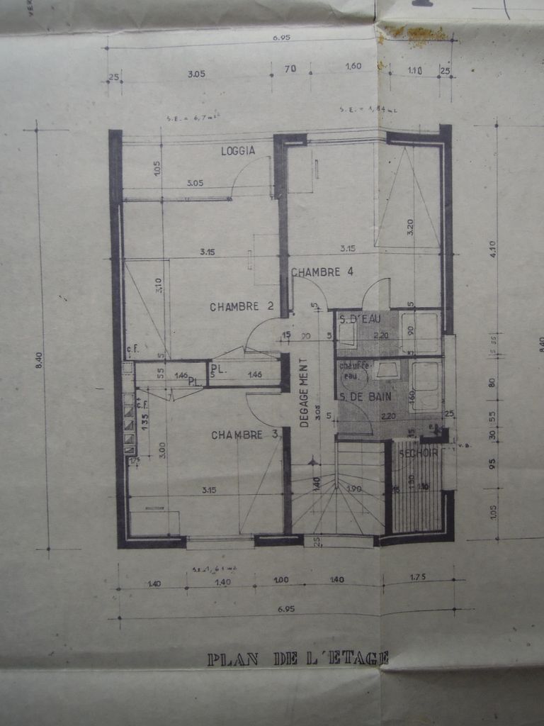 Plan de l'étage en 1959
