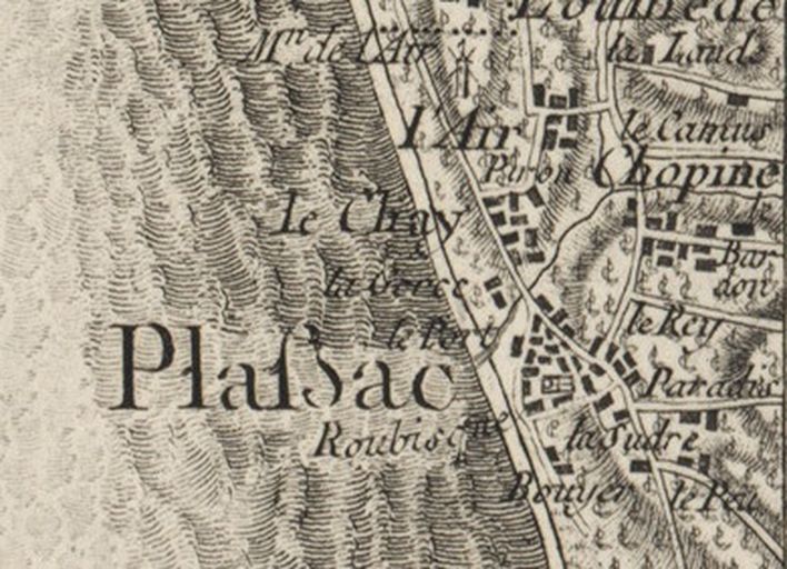Vue du bourg, carte de 1762-1784, Belleyme.