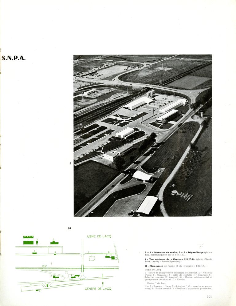 Plan masse et photographie aérienne du Centre de la SNPA