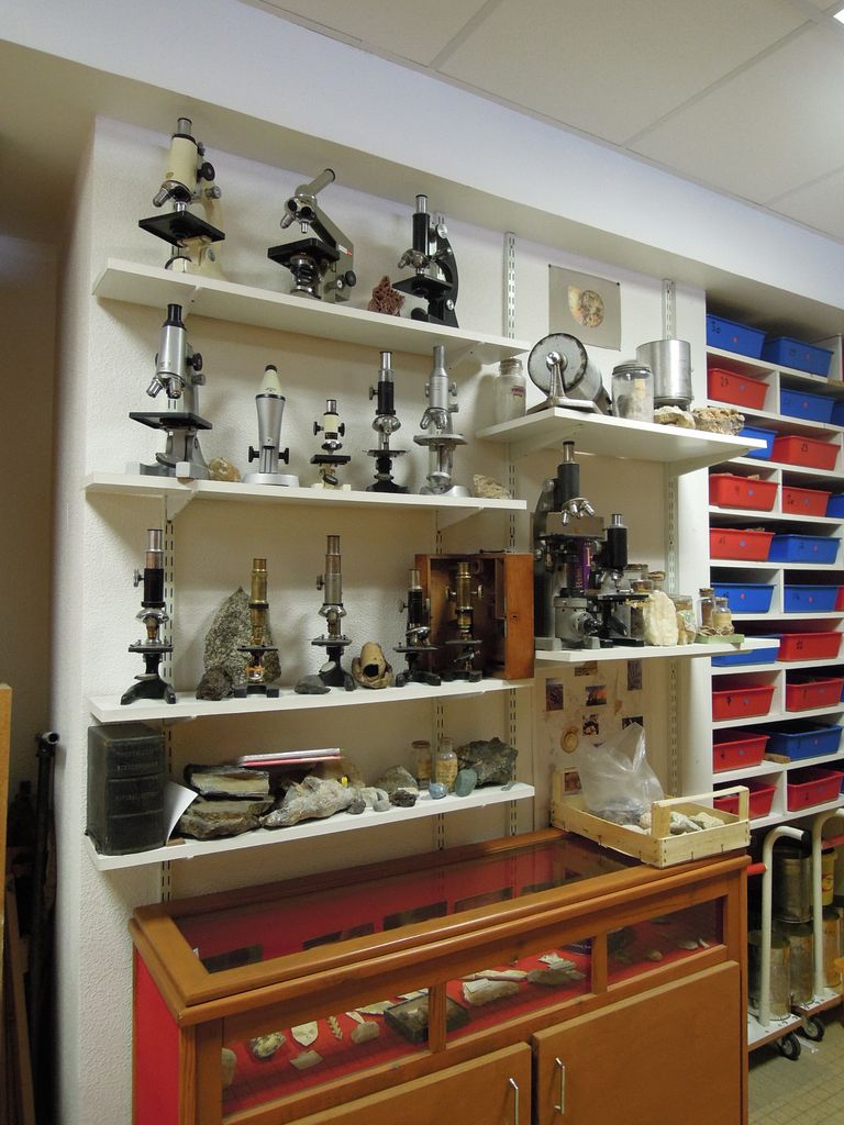 Une partie des collections pédagogiques (microscopes)