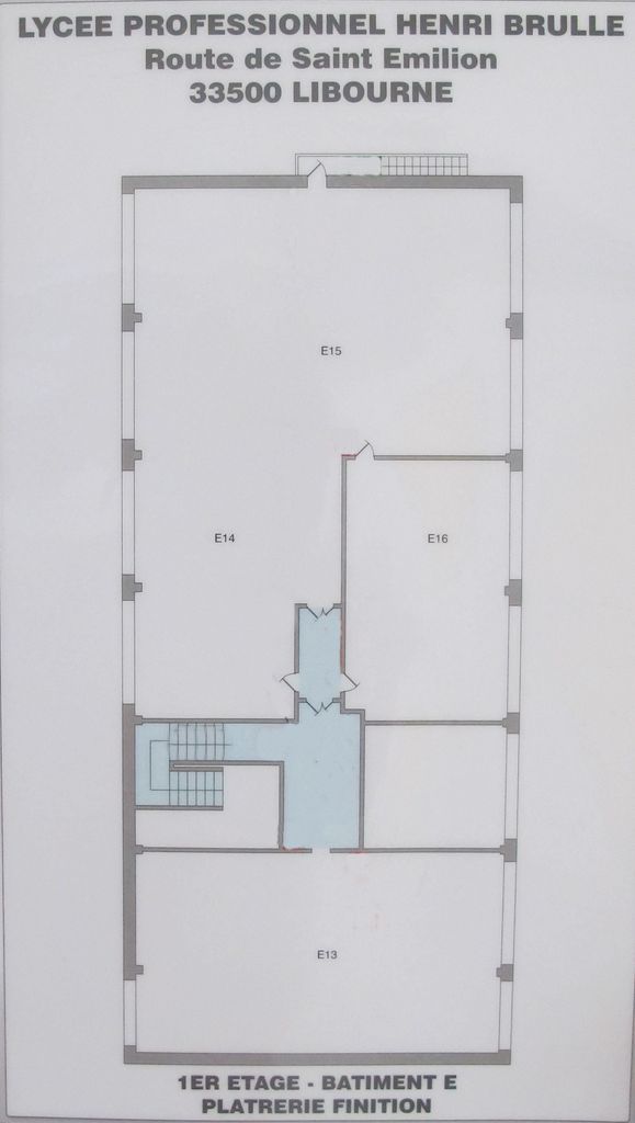 Plan du 1er étage du bâtiment E (plâtrerie-finition).
