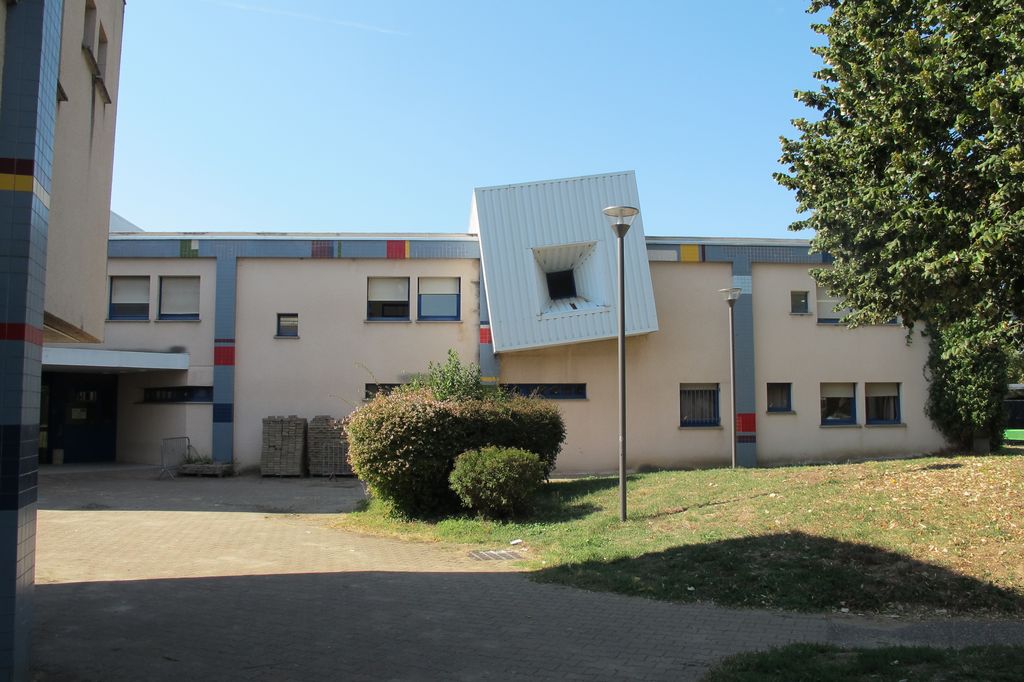 Elévation sur cour du bâtiment des ateliers mécanique générale (Ouest).