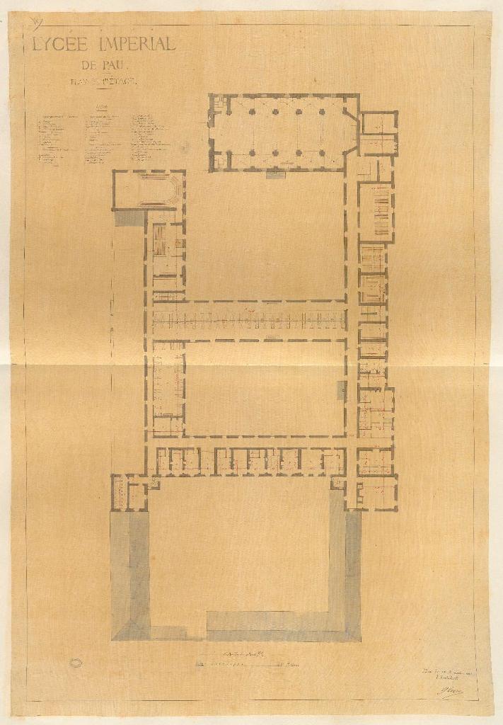 Plan du 1er étage du lycée impérial en 1861.