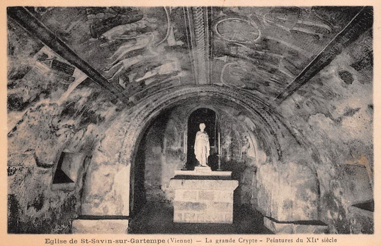 La grande crypte, carte postale ancienne.