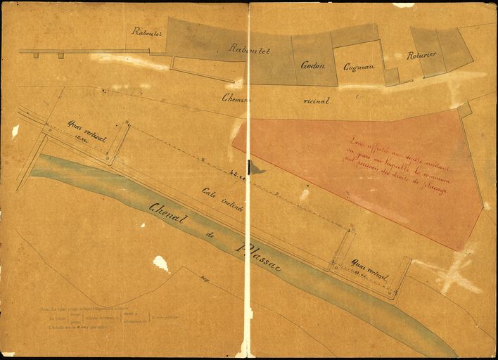 Plan du port lors de l'aménagement de la zone de stockage, 7 janvier 1876.