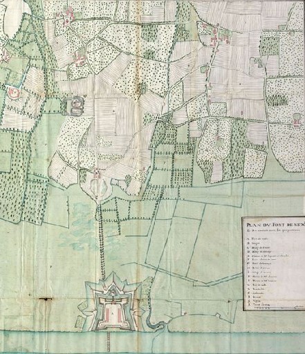 Plan du Fort du Médoc et de ses environs, 1707 : détail.