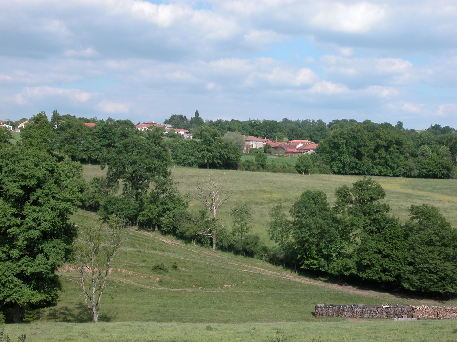 Solignac, exemple de village situé sur un point haut du bocage.