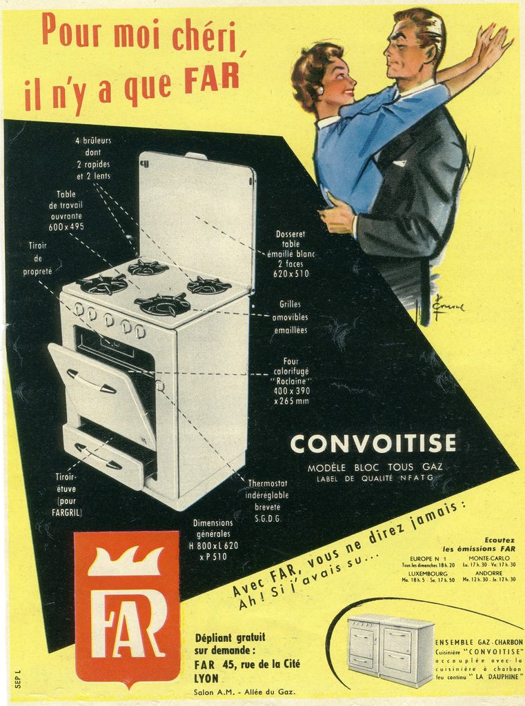 Affiche publicitaire publiée dans Arts ménagers, n°75, mars 1956