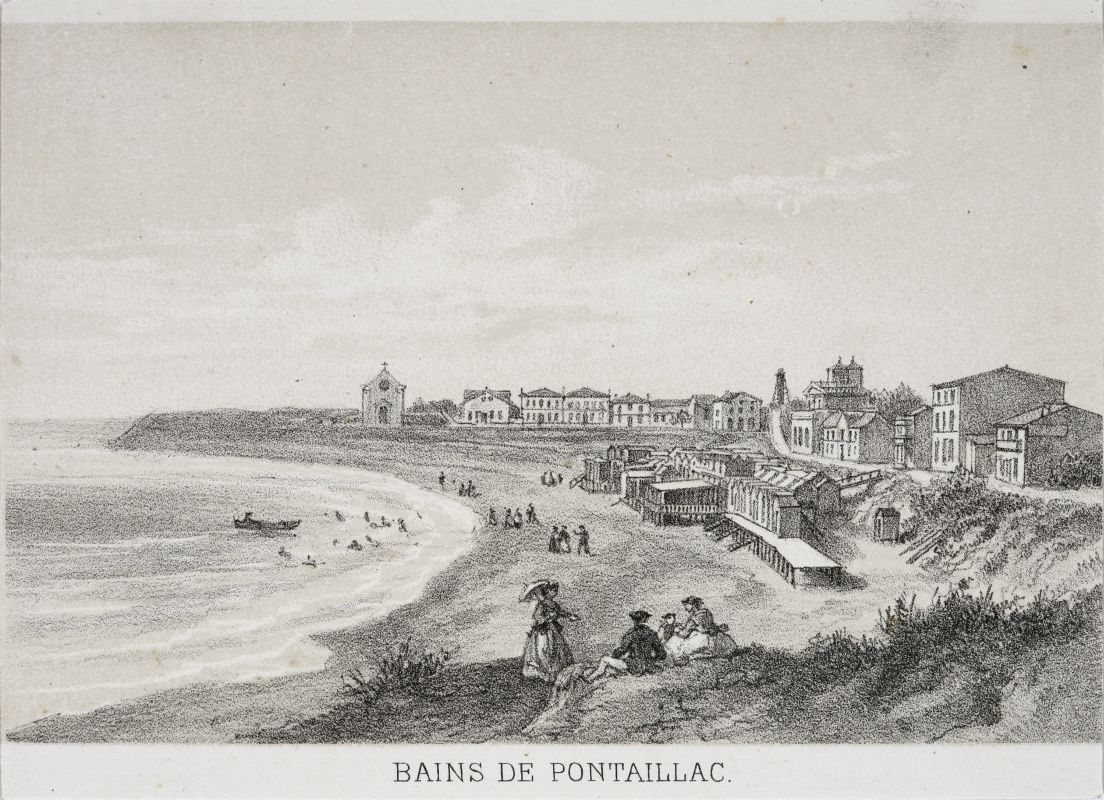 La conche de Pontaillac vers 1870-1880, lithographie par Deroy.