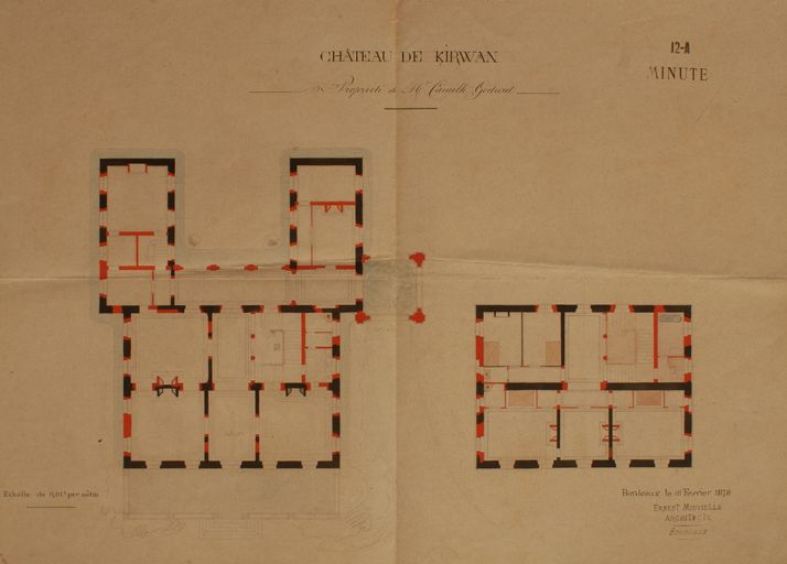 Château de Kirwan, propriété de M. Camille Godard. Plan de 1878.