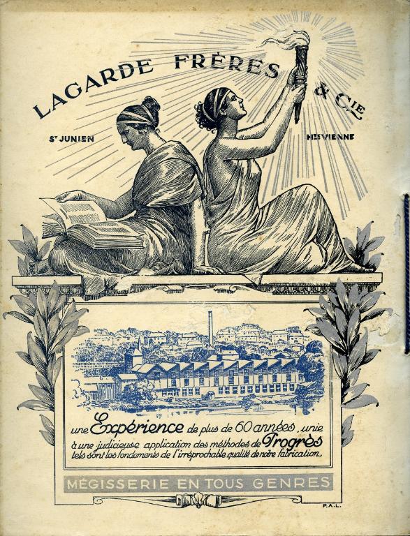 Publicité pour la mégisserie Lagarde frères et cie (1931)