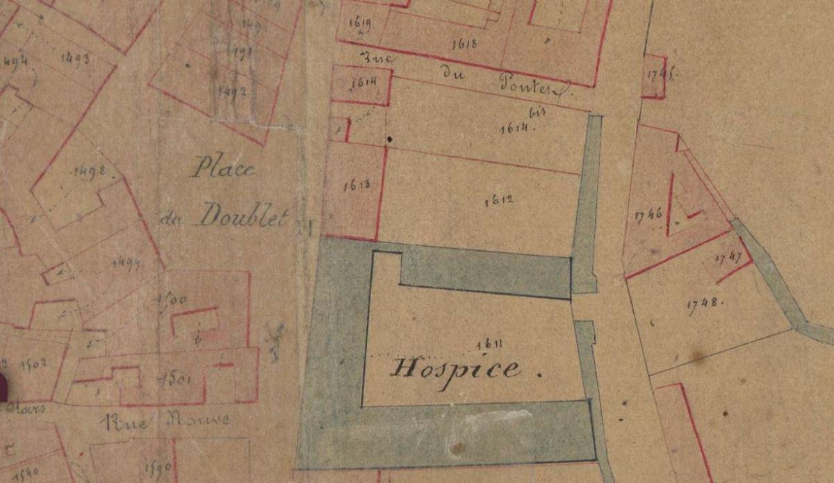 La maison dite maison Leydier en 1831, selon le plan cadastral ancien de la commune.