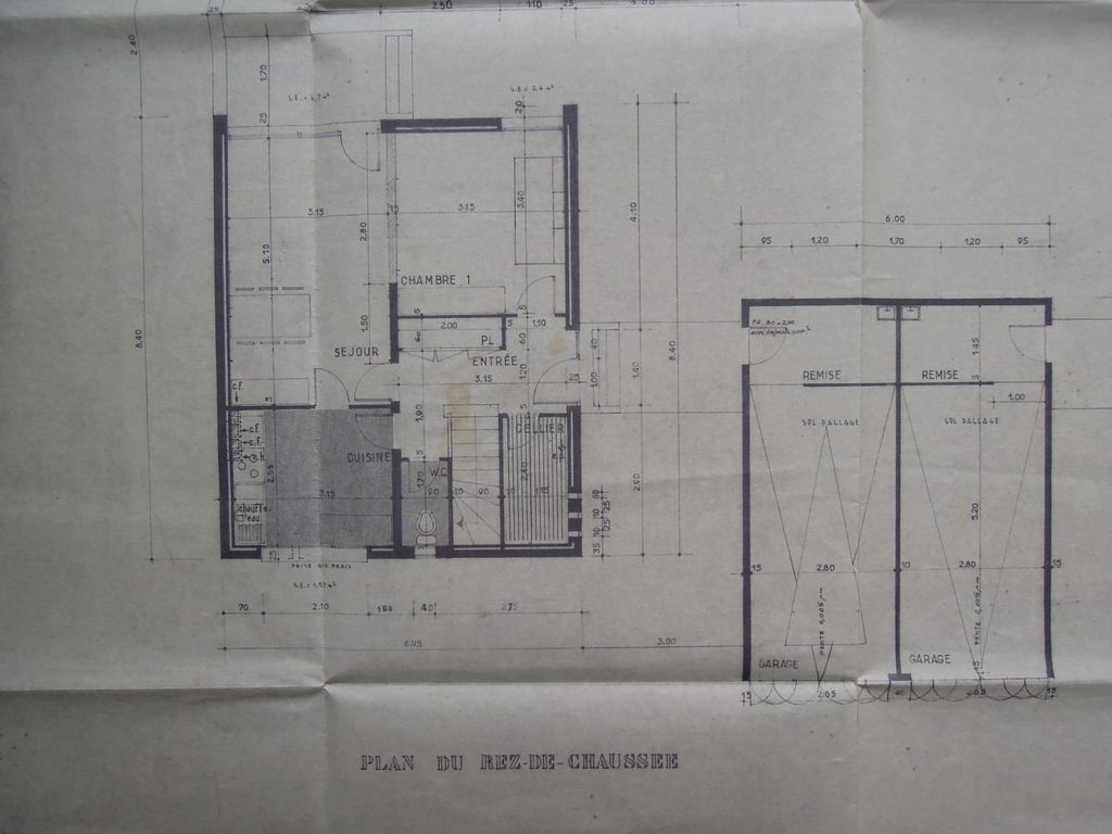 Plan du rez-de-chaussée en 1959