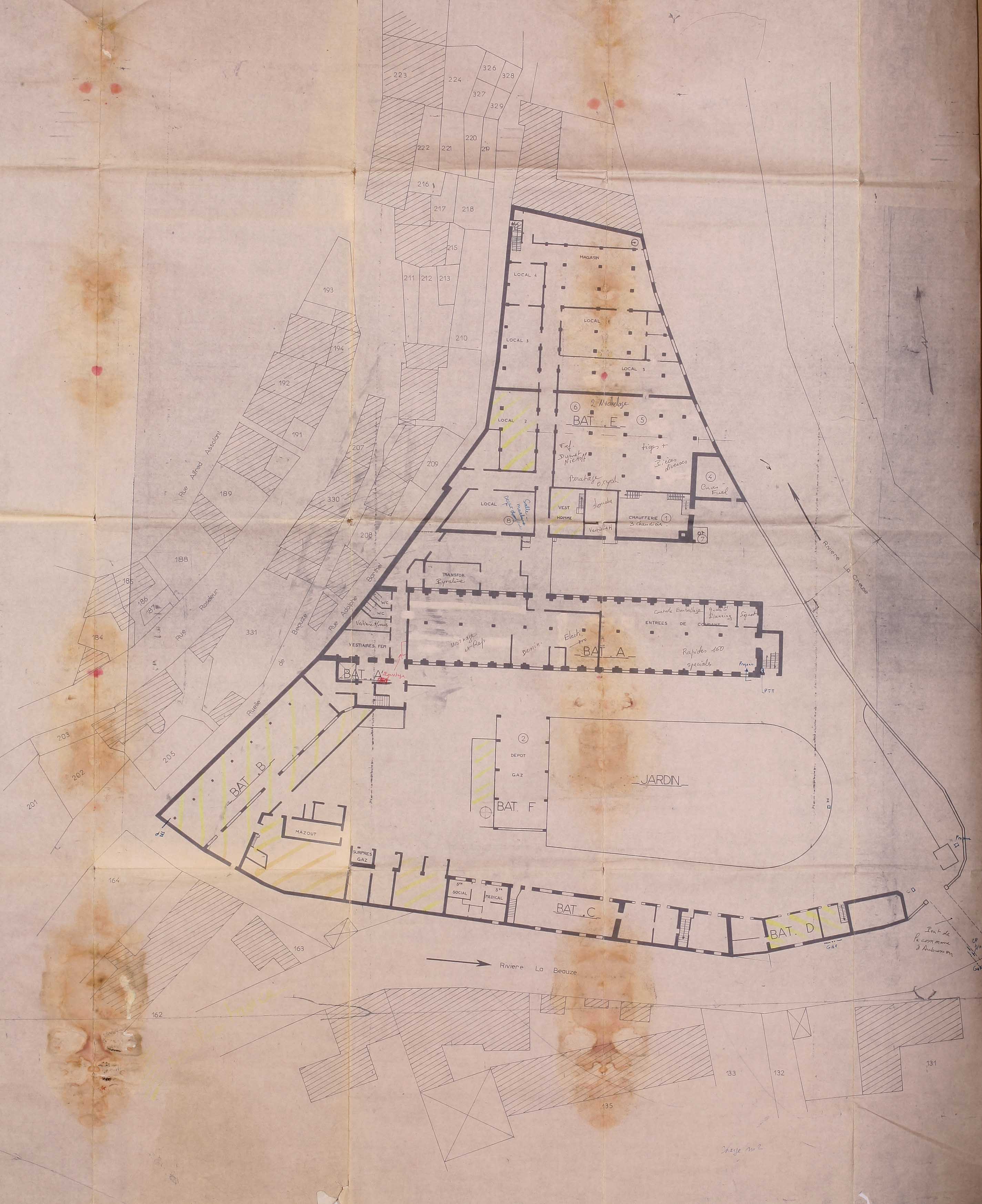 Plan d'ensemble de l'usine FRLE (1974) (AC Aubusson).