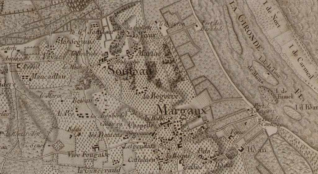 Extrait de la carte de Belleyme, 2e moitié 18e siècle.