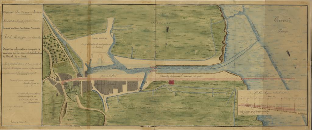 Projet d'aménagement du port de Mortagne par l'ingénieur Lessore en 1836.