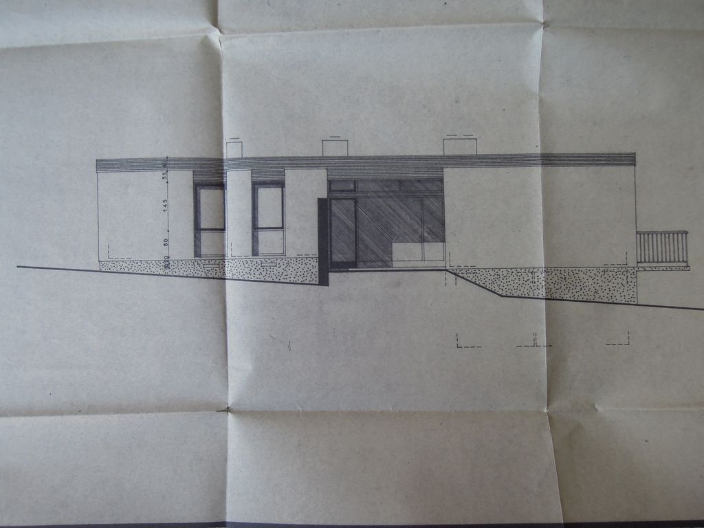 Plan de la façade latérale d'une maison SNPA