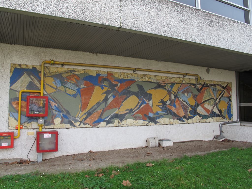 Réfectoire. Décor mural. Elévation antérieure, partie gauche. Edmond Boissonnet, 1969.