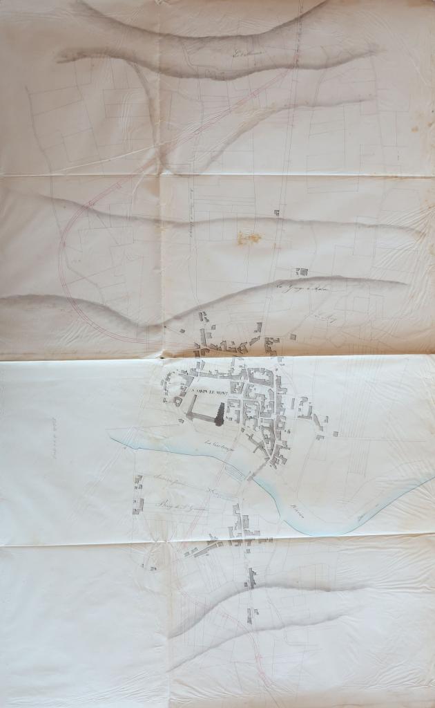 Accès aux bourgs de Saint-Savin et Saint-Germain, plan général de la nouvelle route royale n° 151, Grissot de Passy, 7 mars 1846.