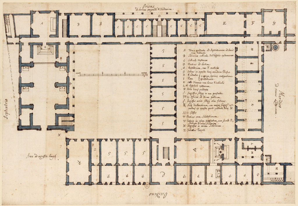 Projet de plan du collège jésuite, 1638-44.