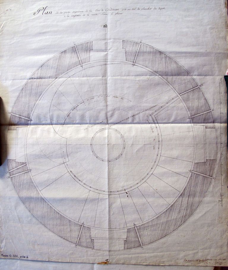 Plan de la partie supérieure de la Tour de Cordouan, par Teulère, 29 septembre 1788.