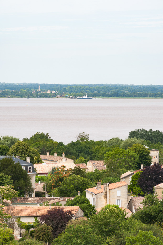 Vue depuis Montuzet : port de Lamarque de l'autre côté de l'estuaire.