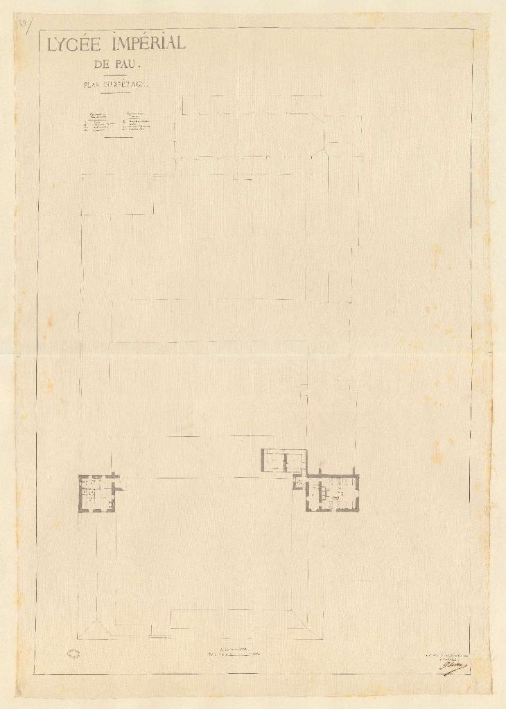 Plan du 3ème étage du lycée impérial en 1861.