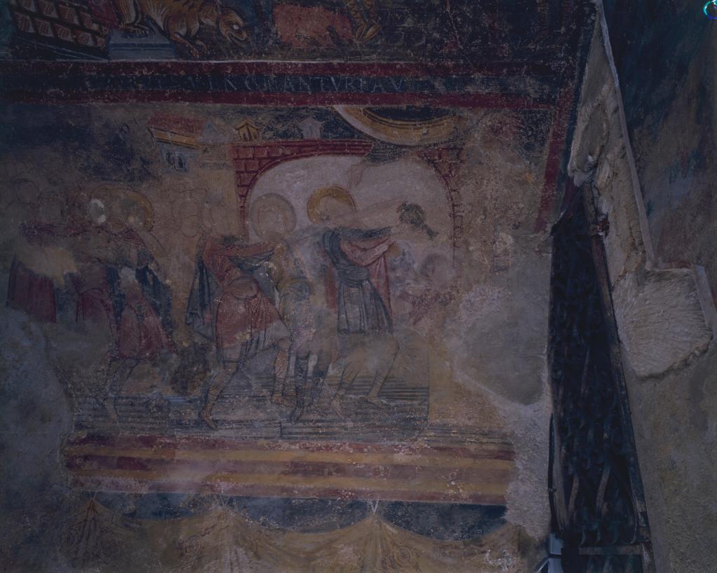 Crypte, registre inférieur sud, quatrième scène : Savin est décapité alors qu'il est en train de baptiser un possédé.