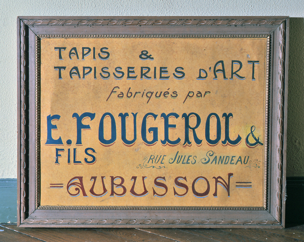 Publicité pour la manufacture Edouard Fougerol, rue Jules Sandeau (AC Aubusson)