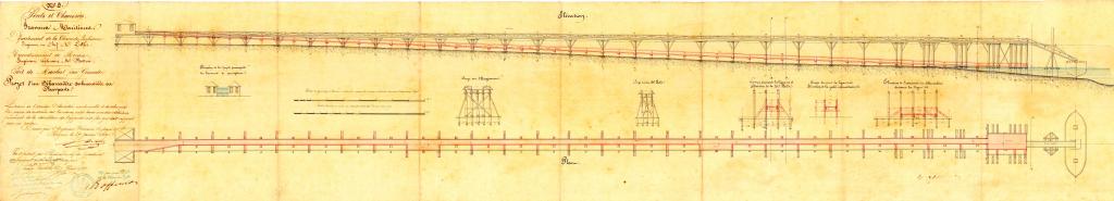 Projet de reconstruction du débarcadère de Port-Maubert par l'ingénieur Botton en 1859.