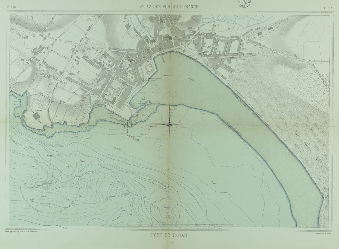 Plan de Royan en 1885, extrait de l'Atlas des ports de France.