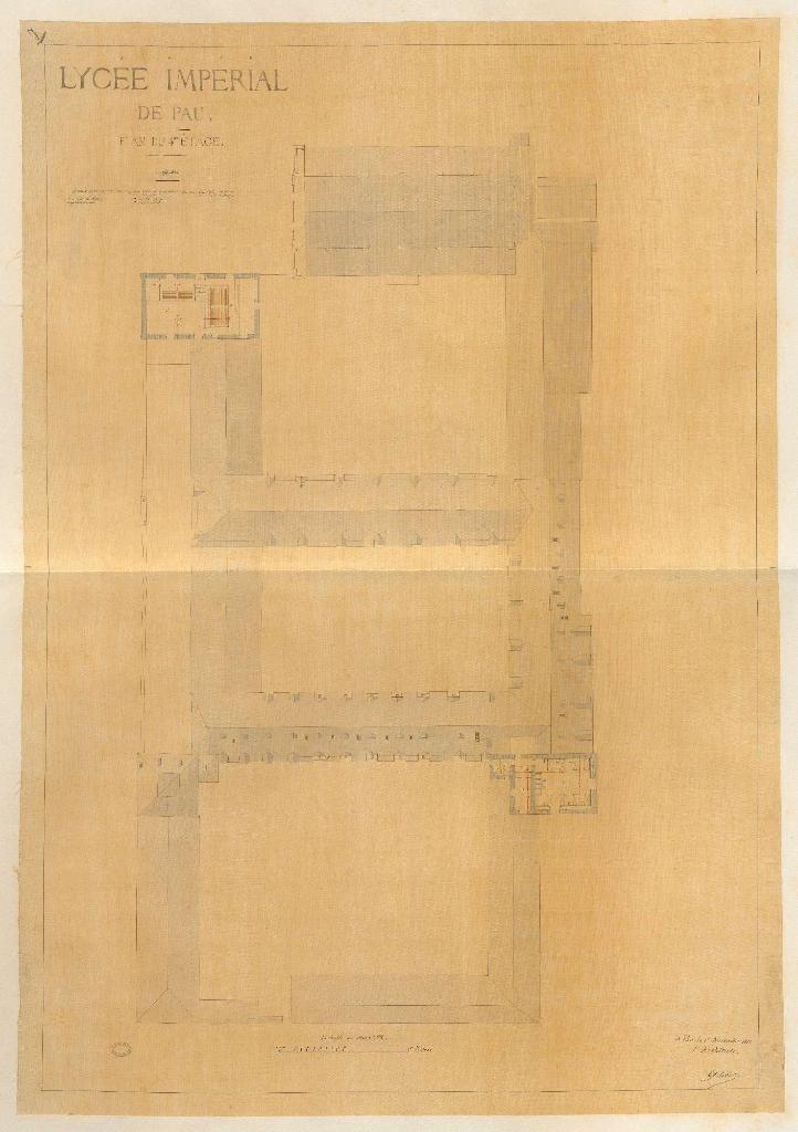 Plan du 4ème étage du lycée impérial en 1861.