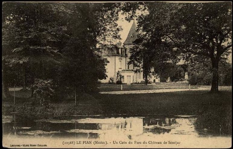 Carte postale (collection particulière). Vue du château depuis le vivier, après 1922.