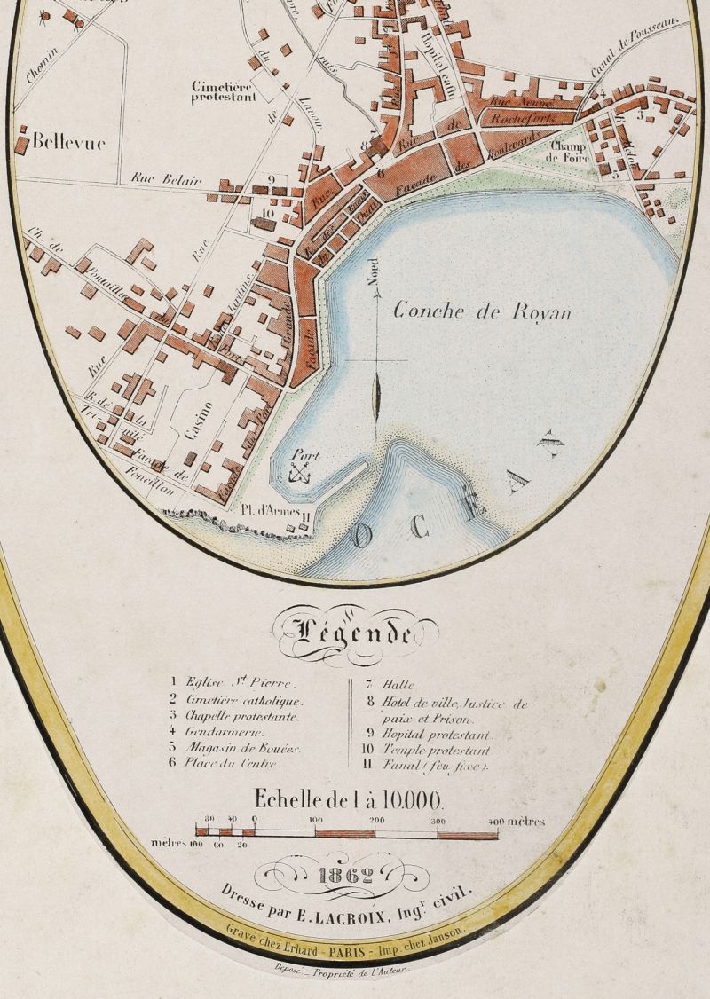 Extrait d'un plan de Royan en 1862, par E. Lacroix.