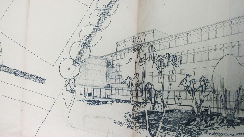 Détail du plan du Centre féminin d’apprentissage, D. Lefevre, J. Blanchet architectes, 30-03-1957. (Coll. lycée)