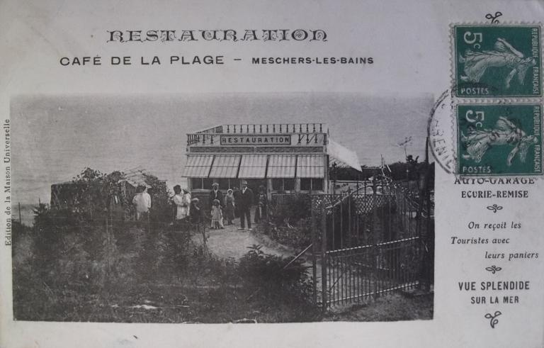 Le café de la Plage, au-dessus de la plage des Nonnes, vers 1900.