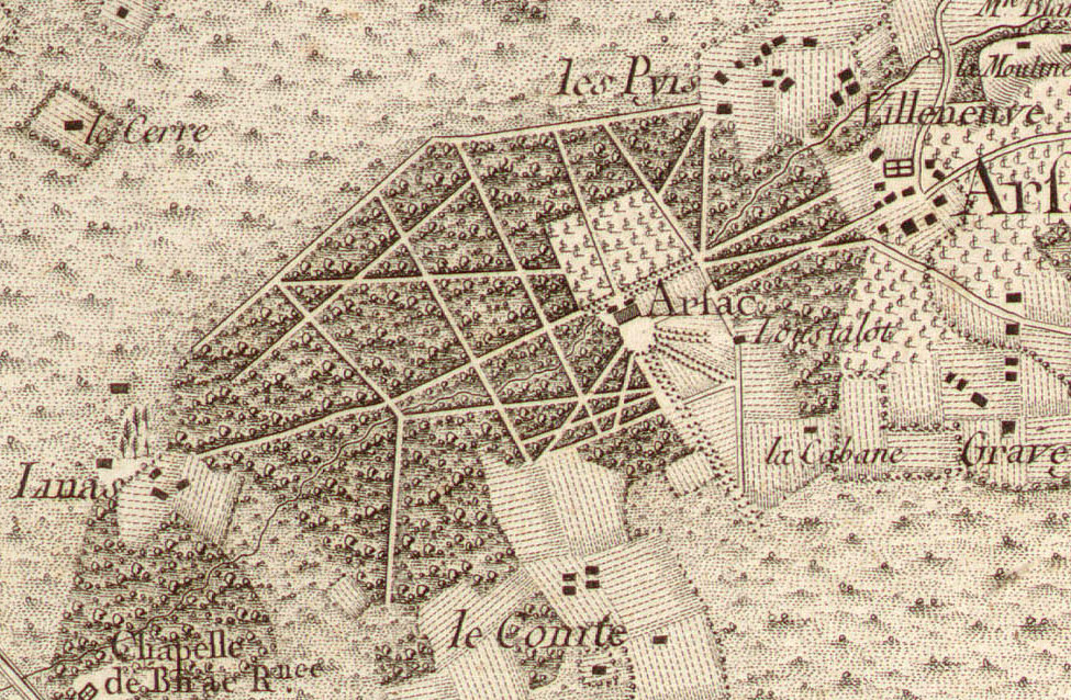 Extrait de la carte de Belleyme, planche 19, 18e siècle.