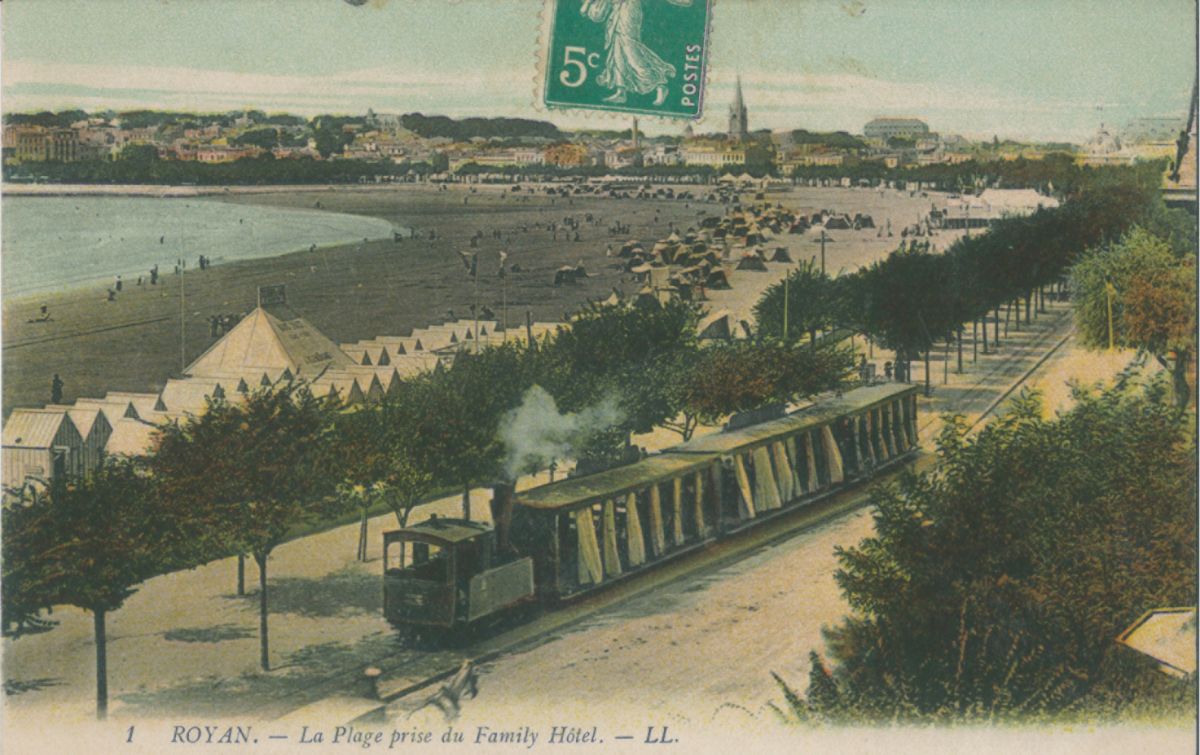 Le tramway sur le boulevard Frédéric-Garnier et le long de la Grande conche vers 1900.